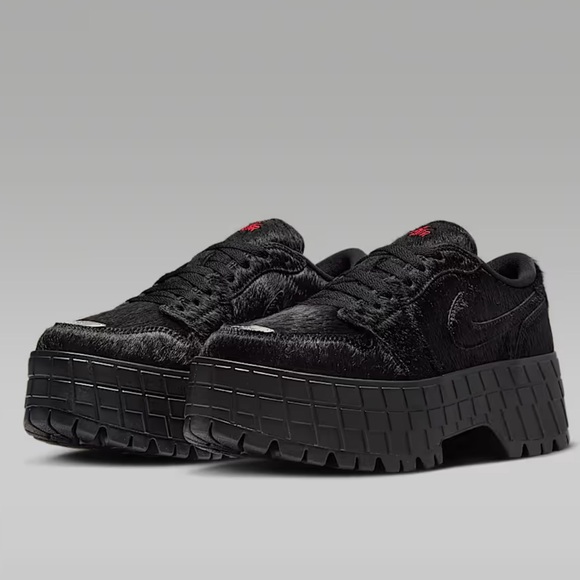 Nike Air Jordan 1 Low Brooklyn 'Black Pony' silver captoe platforms  size 9 new‎ - Picture 11 of 15